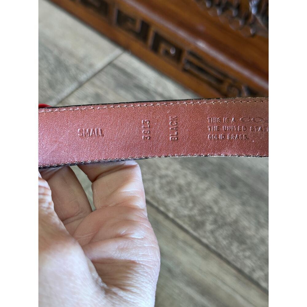 Coach Men's Black Leather Buckle Belt Size Small - Picture 4 of 7